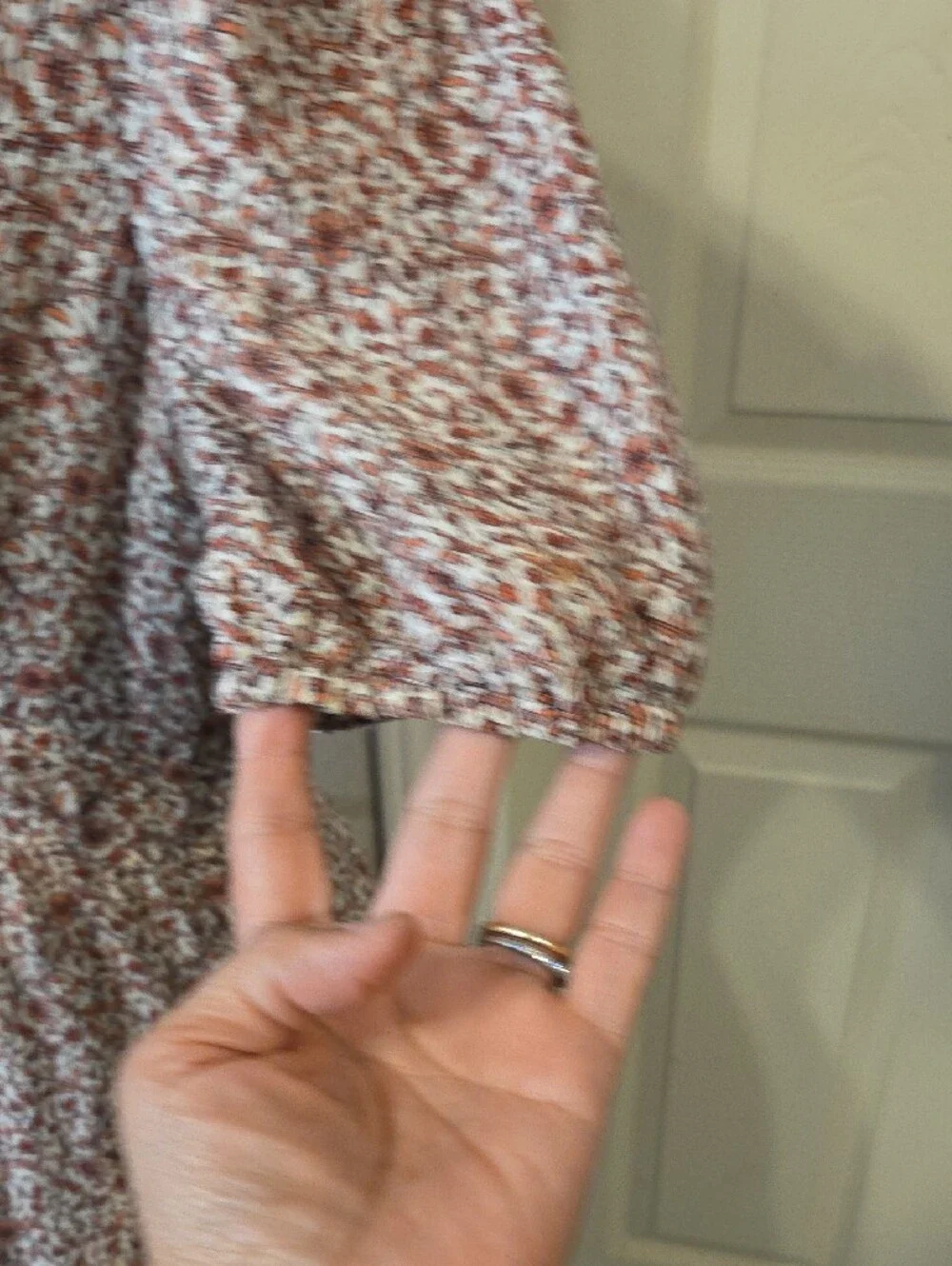 Tory Burch Rose Floral Silk Dress V-Neck Puff Sleeve Midi Flowy Pleated Pockets